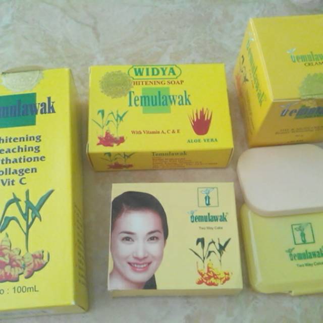 Paket Cream Temulawak Hologram ( Cream Siang+Malam+Sabun+Toner+bedak)