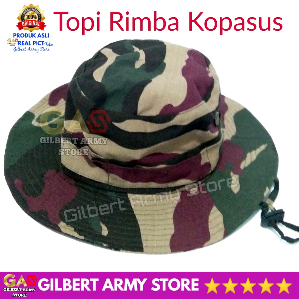 GILBERT ARMY STORE Topi Loreng Kopasus Bucket Terbaru Rimba Lapangan Tni