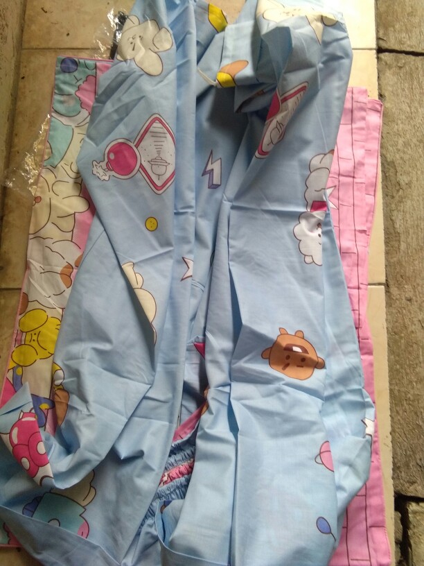 Sprei Homemade Perlengkapan Kamar Tidur Sarung Bantal Murah Karakter Motif Custom Bts Bt21 Biru Cod