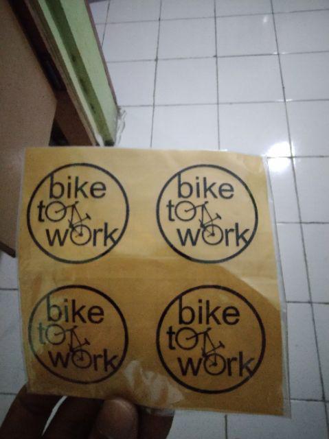 Cutting Sticker isi 4pc bike  to work  bukan printing 