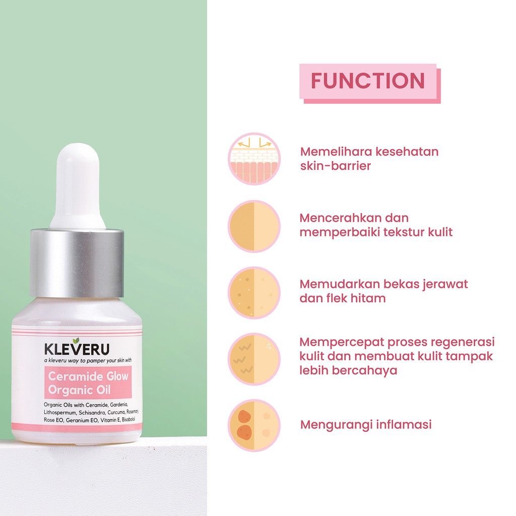 KLEVERU Ceramide Glow Calm Organic Oil 5ml | 15ml