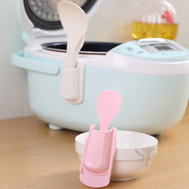 Hot Sale/1PCS Rak Penyimpanan Sendok Nasi Dapur Yang Dapat Dilepas/Rice Cooker Side Seat Hook Multifungsi/Rak Gantung Organizer Perekat Diri/Tempat Penyimpanan Peralatan Makan