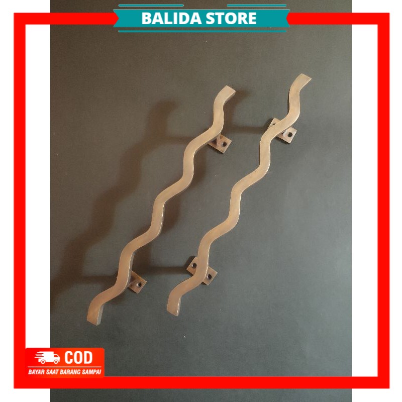 Handle Pintu Rumah Kuningan Motif Longkek Kecil 31 cm