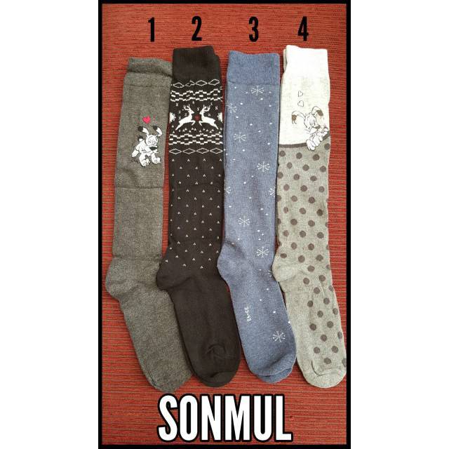 Girls Woman Adult Long Winter / Autumn Socks Kaos Kaki Musim Dingin Panjang Selutut