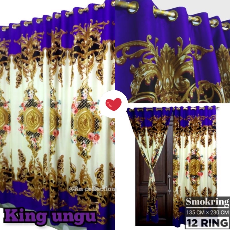 [ PINTU DAN JENDELA ] GORDEN SMOKRING MOTIF SULTAN MAHKOTA UNGU