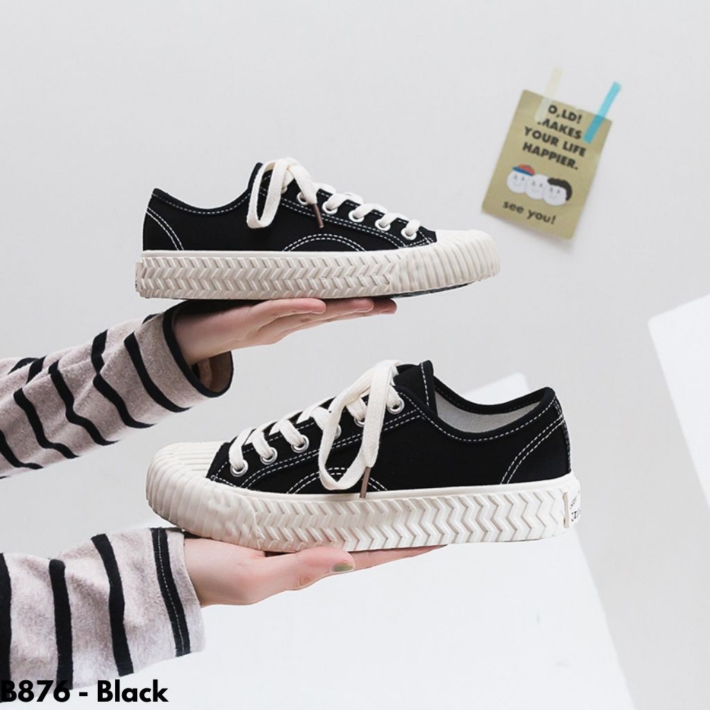 SEPATU SNEAKERS WANITA KANVAS RETRO KLASIK CANTIK BERKUALITAS UNIK NYAMAN MODEL KEKINIAN B876