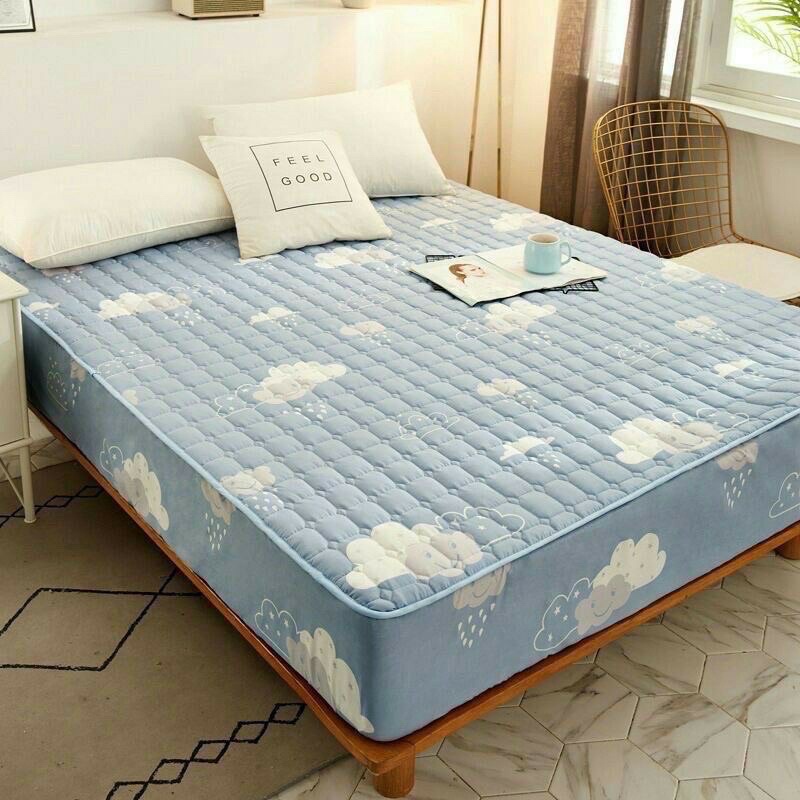 Sprei waterproof size 180x200 dan 160 x200-160x200 awan biru