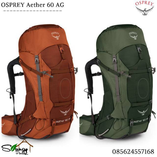 Tas Gunung / Carrier Osprey Aether 60 AG with Daypack Original Best Seller