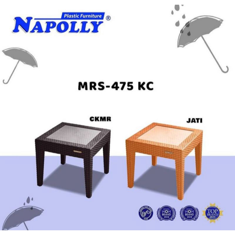 Napolly Meja Rotan Plastik Kecil / Meja Teras