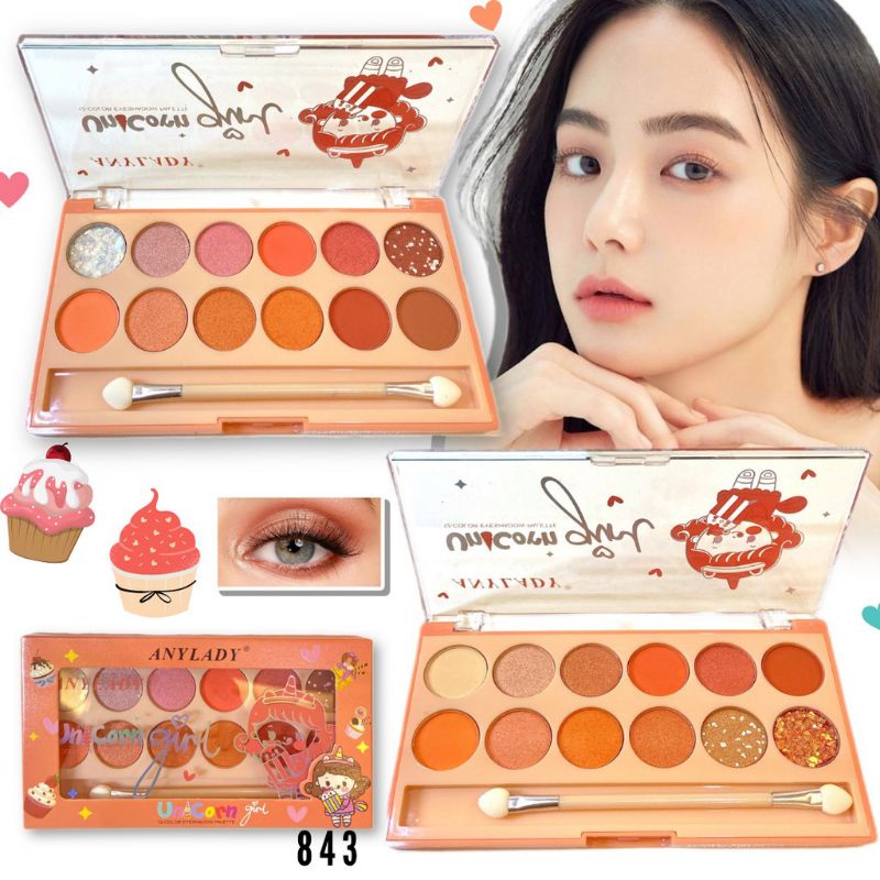 Anylady Unicorn Girl | 12 Eyeshadow Pallete Eye Shadow 12 Color 843