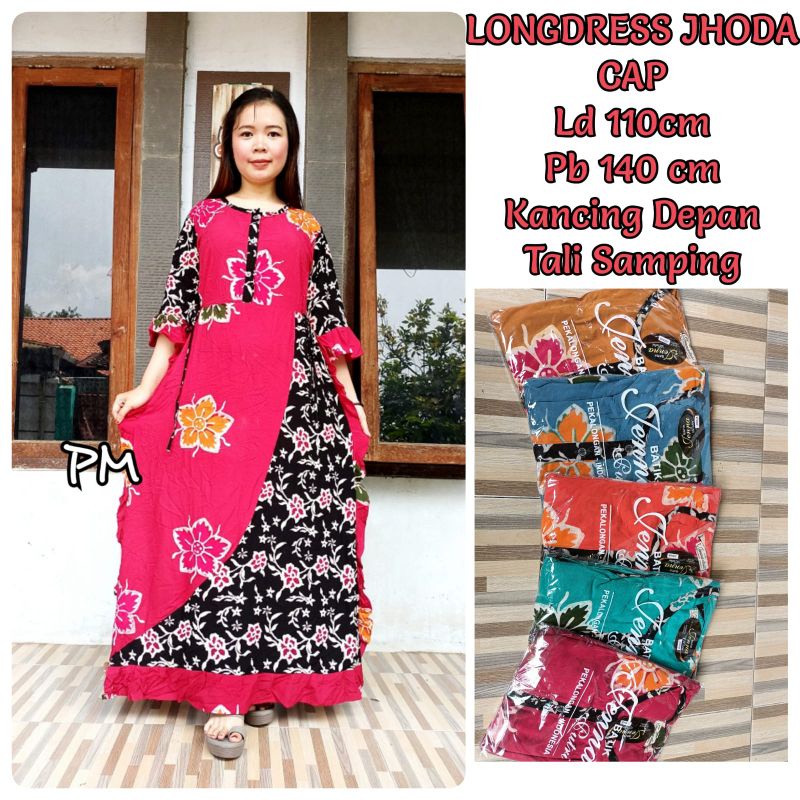 Daster Longdress Jodha Cap Kancing Depan Bisa Untuk Busui Bumil Tali Samping Motif Batik Kekinian