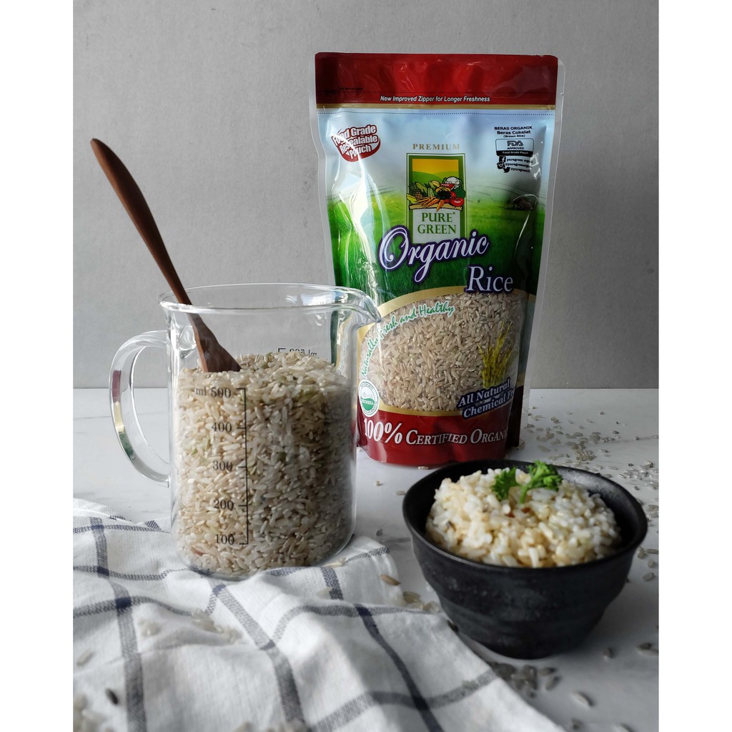 

Beras Organik Pure Green Organic Rice Beras Cokelat Brown Rice 1 kg