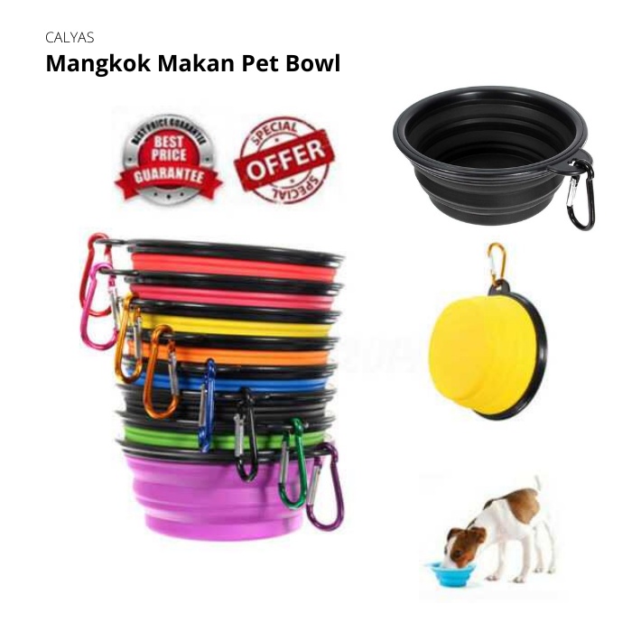 Mangkok Makan Hewan Pet Food Bowl Makanan Anjing Kucing Lipat Colapsible