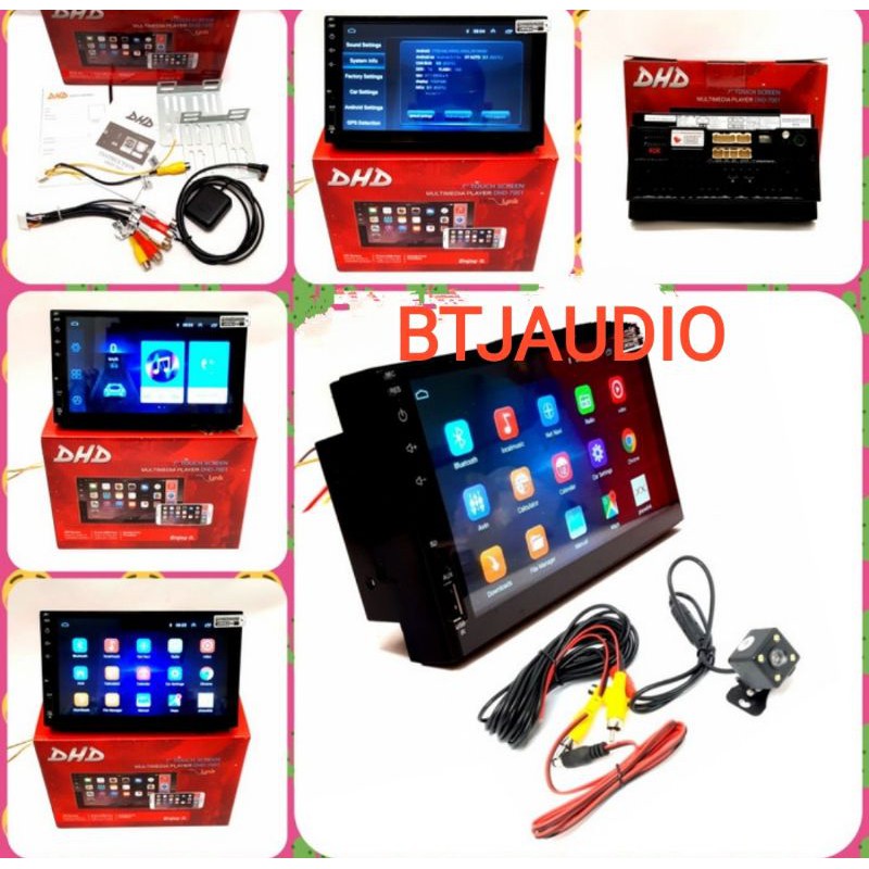 HEAD UNIT TAPE TV MOBIL DOUBLE DIN OS ANDROID MERK DHD LAYAR 7 INCH + KAMERA PARKIR