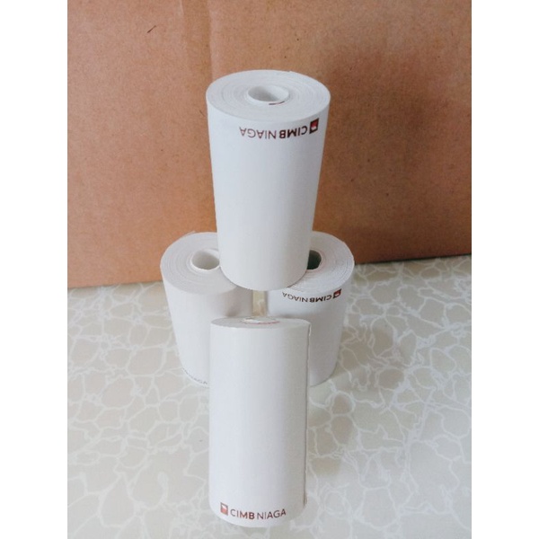 

Kertas Kasir Struk Thermal Roll Logo Bank CIMB NIAGA 58x30mm Coreless