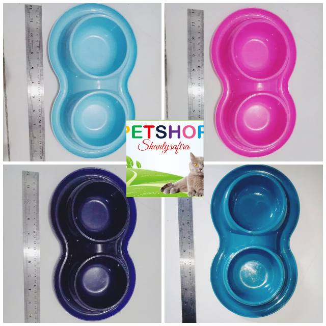 Tempat Makan TEBAL Kucing Anjing Kelinci Anti Semut Double Pet Dish