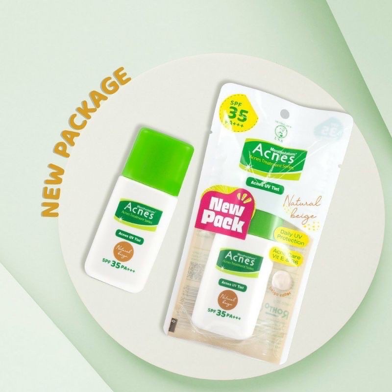 ACNES Sunscreen UV Tint SPF 35+++ 30gr - Natural Green | Natural Beige Sun Screen, Tabir Surya