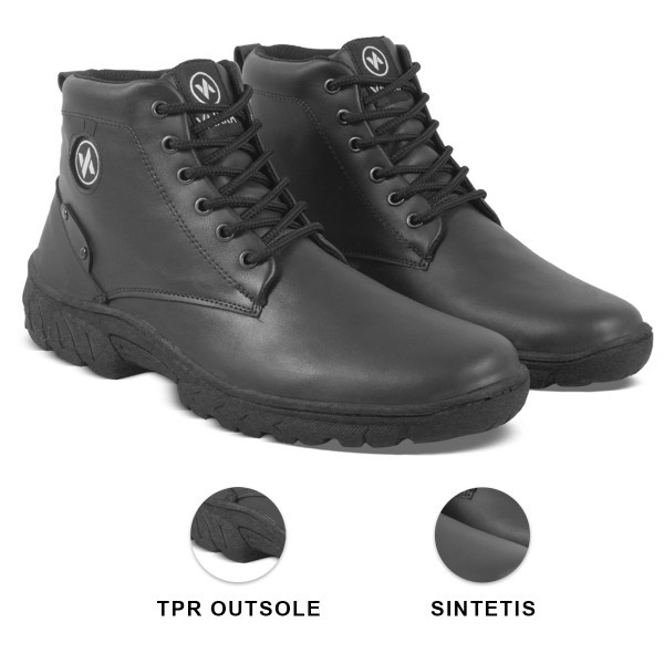 Sepatu Boots Pria V 4793 Brand Varka Sepatu Outdoor Trekking Kuliah Kerja Hangout Trendi Berkualitas Warna Hitam