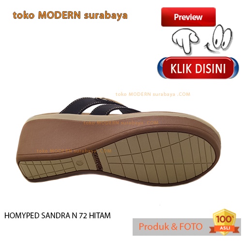 HOMYPED SANDRA N 72 HITAM sandal wanita casual wedges sandal jepit