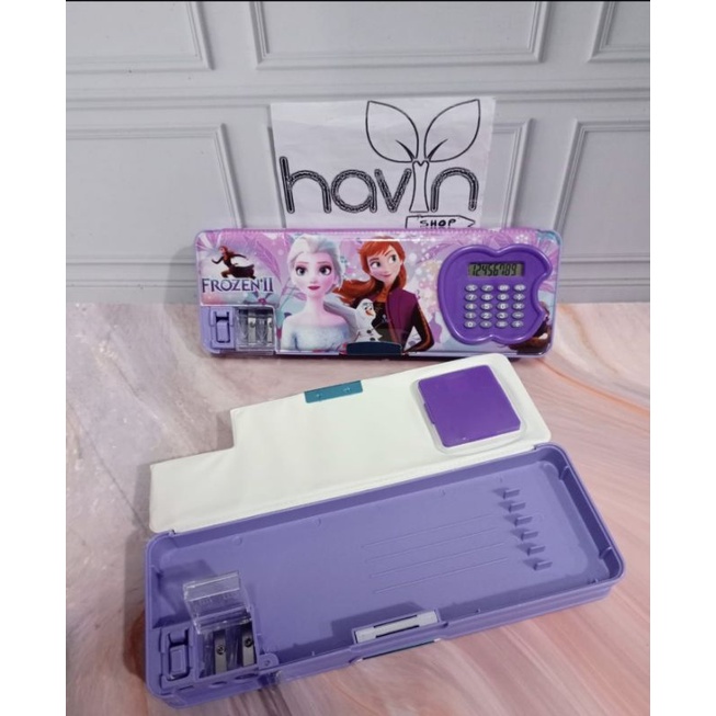 KOTAK PENSIL MAGNET KALKULATOR bentuk APEL/PENCIL CASE-KalkuAPEL FROZEN