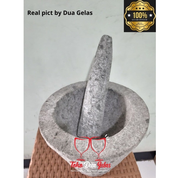 Lumpang Alu Batu Asli Ulekan Batu Asli Tumbukan Batu Asli 1 Set Dengan Lumpang dan Alu Asli Batu Dij