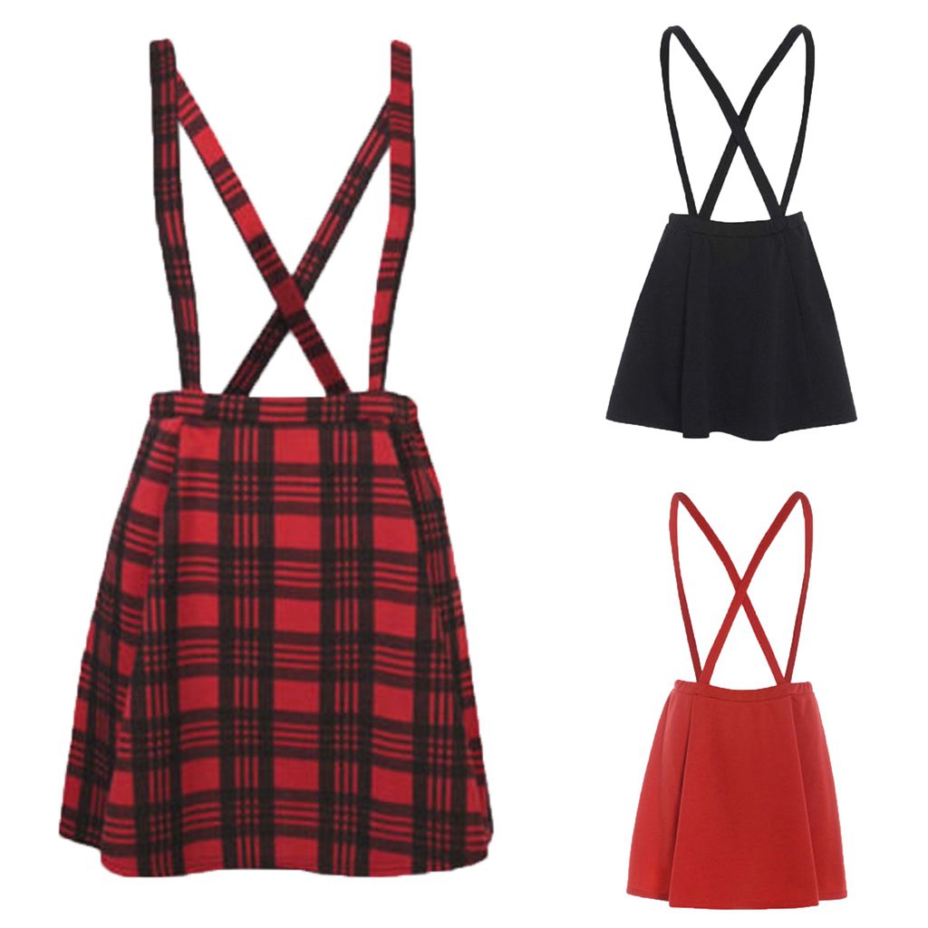 womens tartan pinafore dress