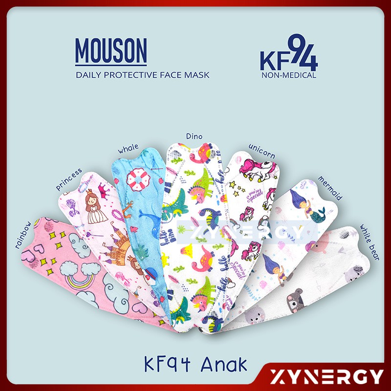 Masker Mouson KF94 Anak Motif isi 10 4 ply Masker Non Medis Sekali Pakai 4ply