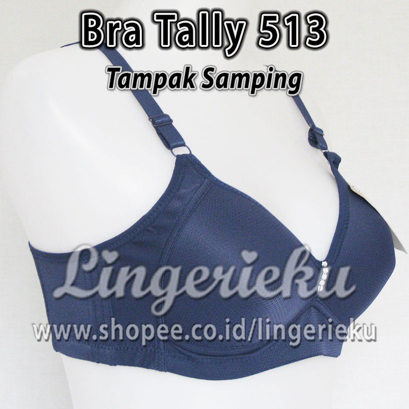 Tally 513 BH Bra Wanita Tidak Berkawat Pori Busa Tipis Cup B/C Kait 3