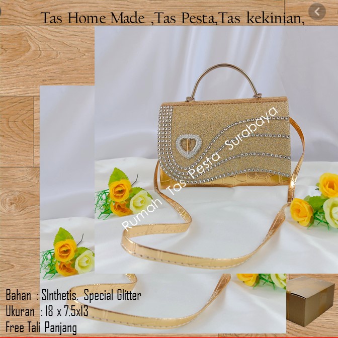 Tas Home Made ,Tas Pesta,Tas kekinian,TAS LUVE EMAS