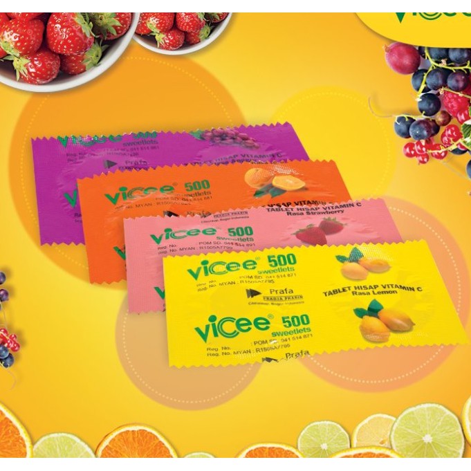 VICEE VITAMIN C 500Mg PAKET 5 STRIP ISI 10 TABLET