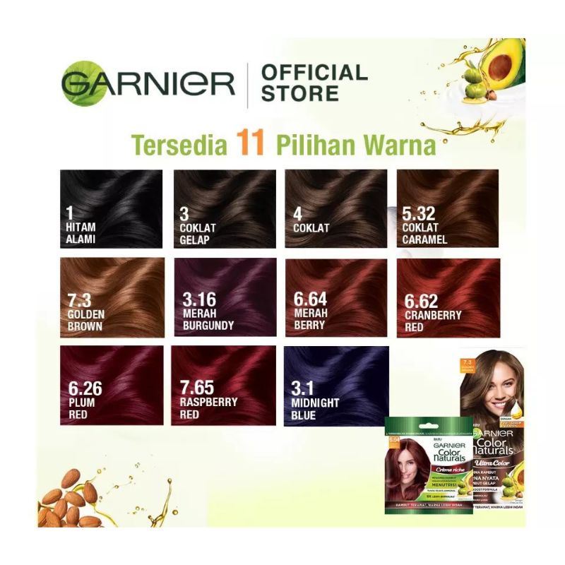 Langsung kirim! Garnier Hair Color Ash Blonde All variants | Pewarna Rambut Sachet | Garnier Hair Color Naturals Ultra Color | Express Cream | Creme Riche