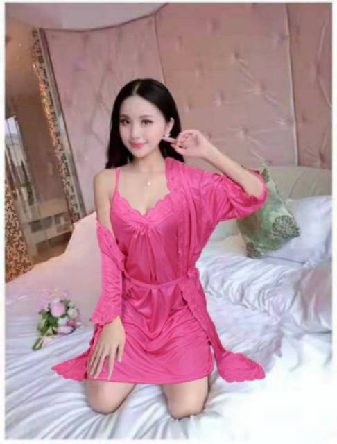 SET KIMONO FRENCY BJ9 / BAJU TIDUR / SETELAN KIMONO TIDUR / TERMURAH