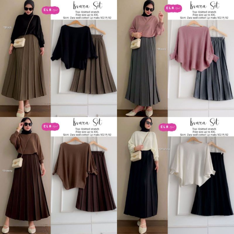 [ COD ] ISVARA SET | ZARA WOLL COTTON | SETELAN WANITA HIJAB | ROK | KATUN HALUS | SET OOTD KEKINIAN
