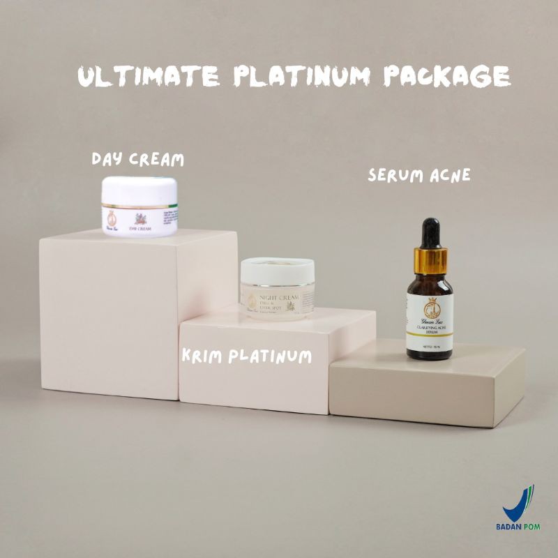 (FREE LIP GLOSS)Glanzen Lux Ultimate Platinum Krim Whitening Pelembab