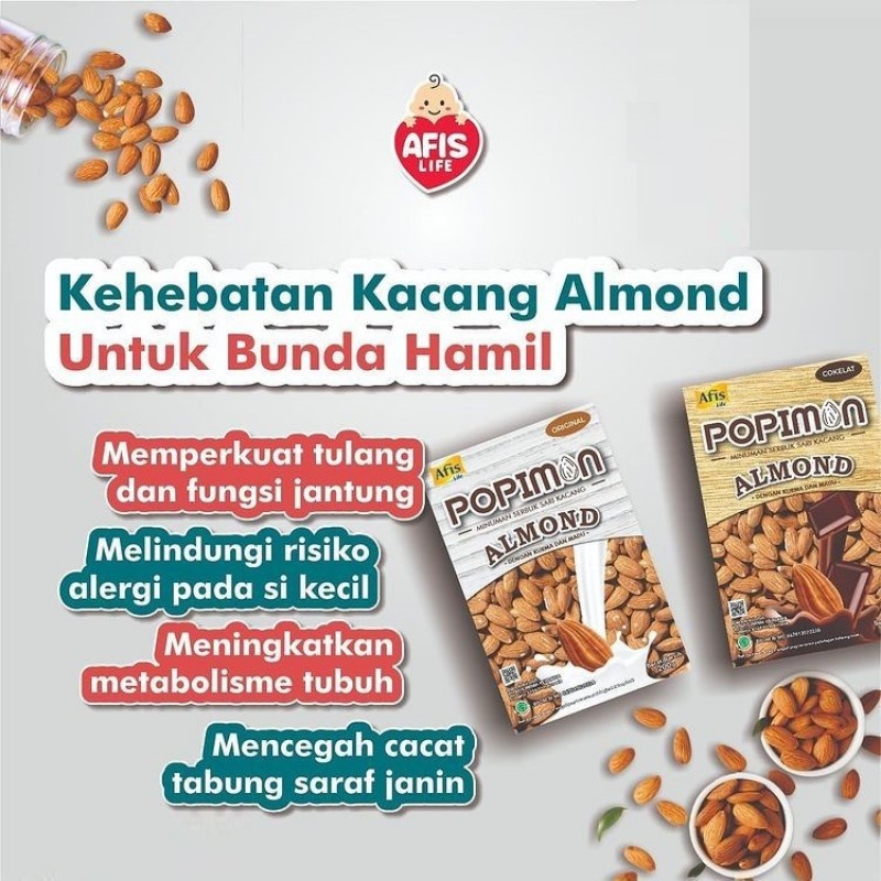 Afis Life Popimon Sari Bubuk Almond 200 gr - Beli 3 GRATIS 1