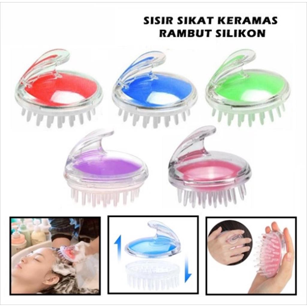 Sikat Pijat Rambut Silikon Keramas Brush Silicone Anti Ketombe