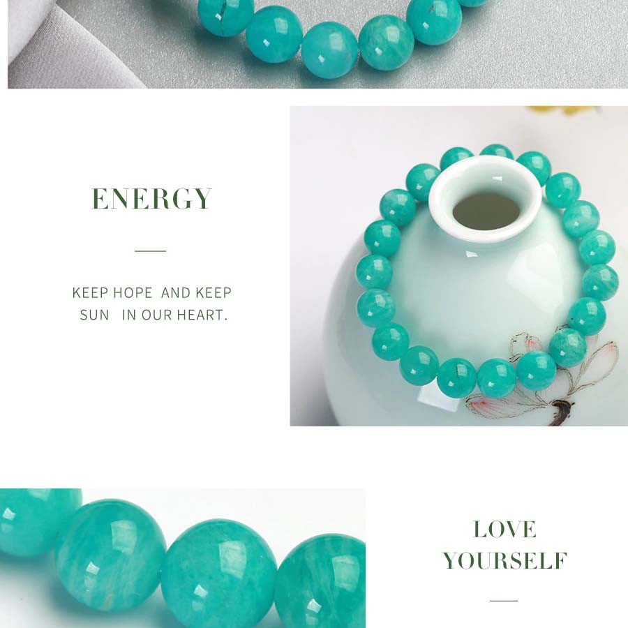 Gelang Batu Natural Blue Jade 8Mm