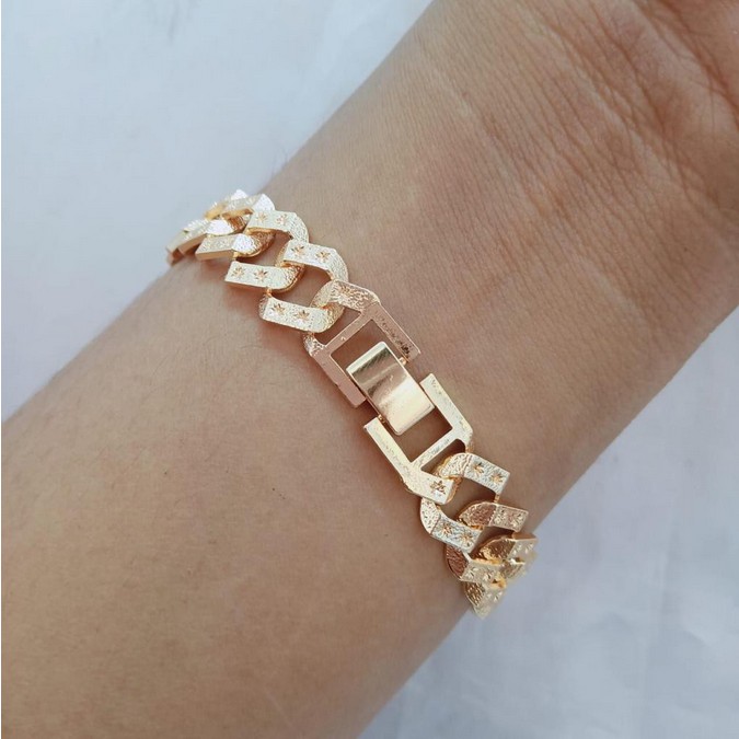M46452 Gelang Tangan Rantai Wanita Lapis Emas Gelang Sisik Naga 18karat