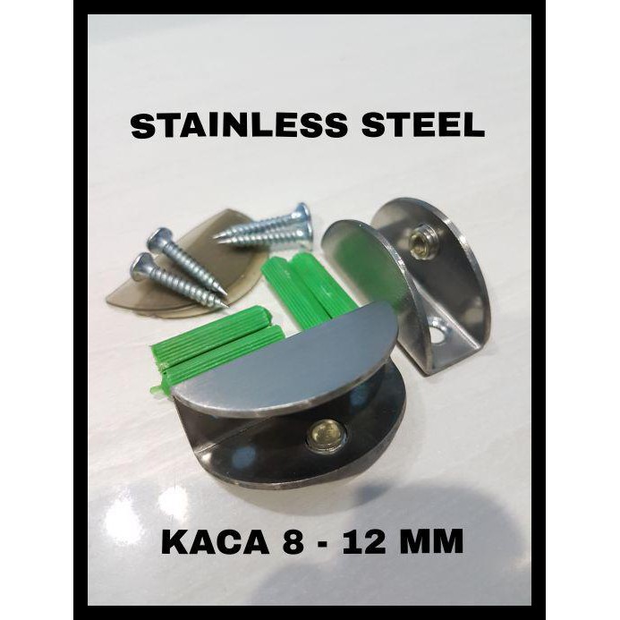 Ambalan Jepit Kaca / Ambalan Kaca 8 - 12 Mm Ss Stainless Steel Ajk-12