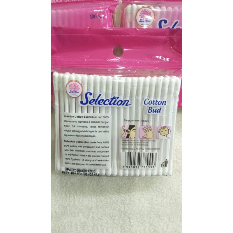 CUTTON BUD ISI 100PC/KOREK KUPING/SELECTION/KOREK TELINGA/STIK ULIR/PEMBERSIH KUPING/KAPAS COTTON BUD