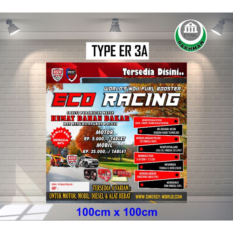 SPANDUK BANNER | Eco Racing Indonesia | Ukuran 1m x 1m