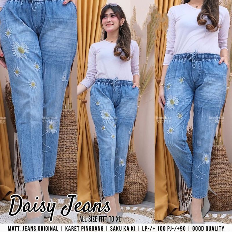 Daisy Baggy Pant Jeans Bordir Bunga Rekomendasi Influencer Tiktok Youtube || Diemoon