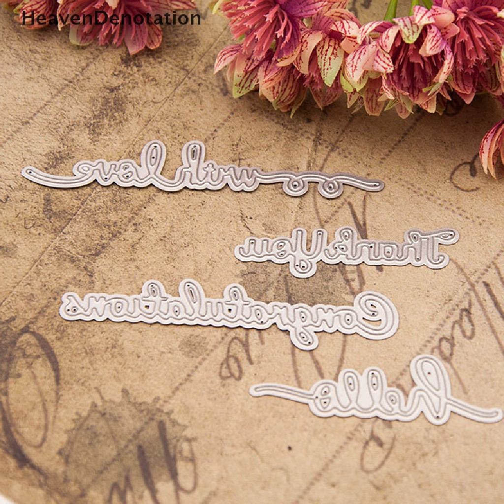 [HeavenDenotation] DIY Greeting Words Cutting Die Metal Scrapbooking Dies Craft Dies Greeting Card