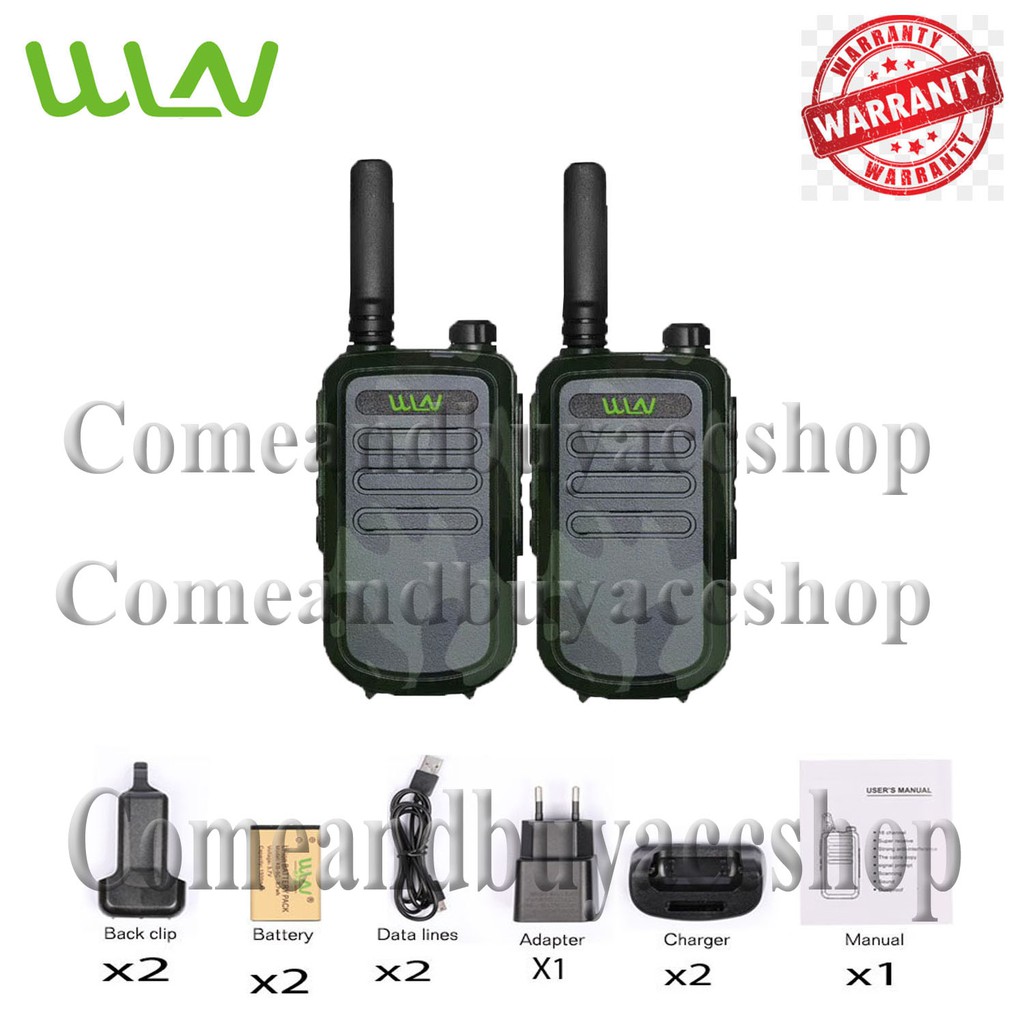 WLN Walkie talkie HT KD - C10U ( isi 2 pcs ) - LorengHijau - Antena Pendek