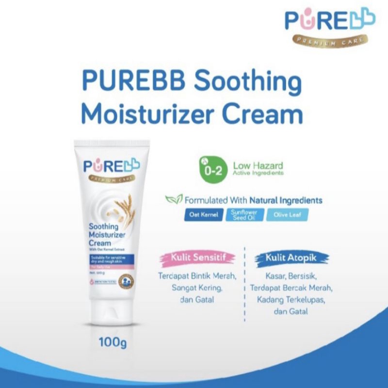 Krim Pelembab Kulit Bayi Pure Baby Soothing Moisturizer Cream 100 gr