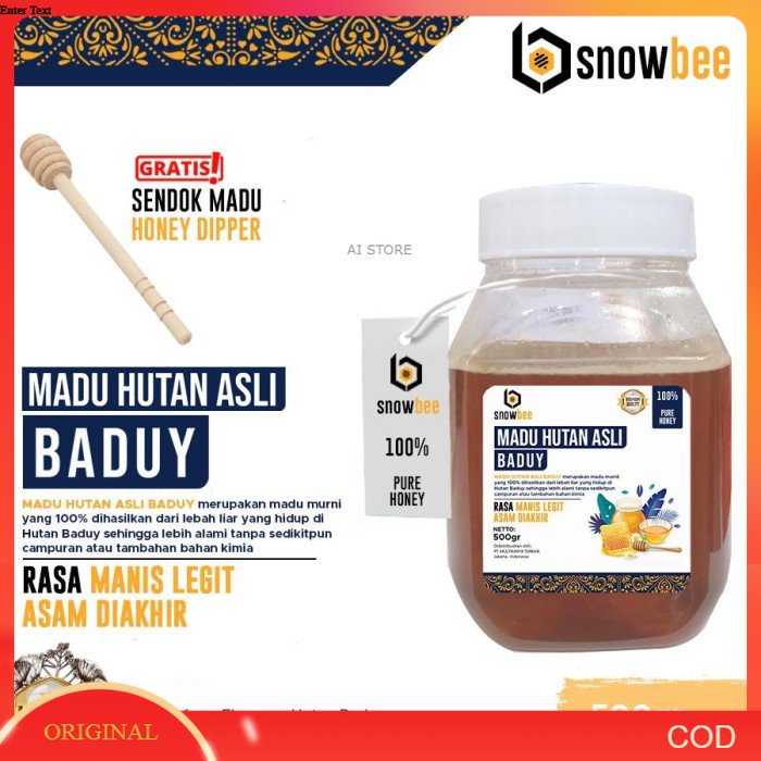 MADU HUTAN BADUY ASLI SNOWBEE 500GR MADU HUTAN BADUY MURNI