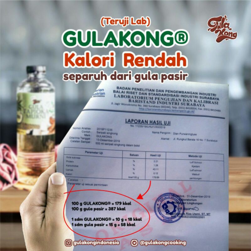 

Gula Singkong 1350 gram Gulakong Diabetic Sugar Low Calories