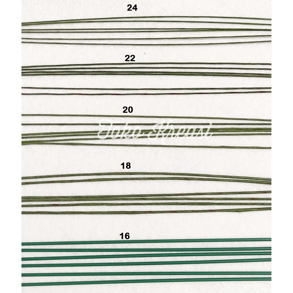 (Per batang) batang hijau - batang bunga - kawat bunga ukuran 16, 18, 20, 22, 24 (varian 1)