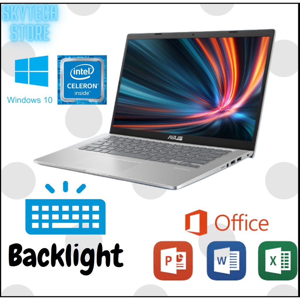 ASUS VIVOBOOK A409MA INTEL N4020 RAM8GB SSD256GB BACKLIGHT WINDOWS 10 &amp; OHS2019 ORIGINAL