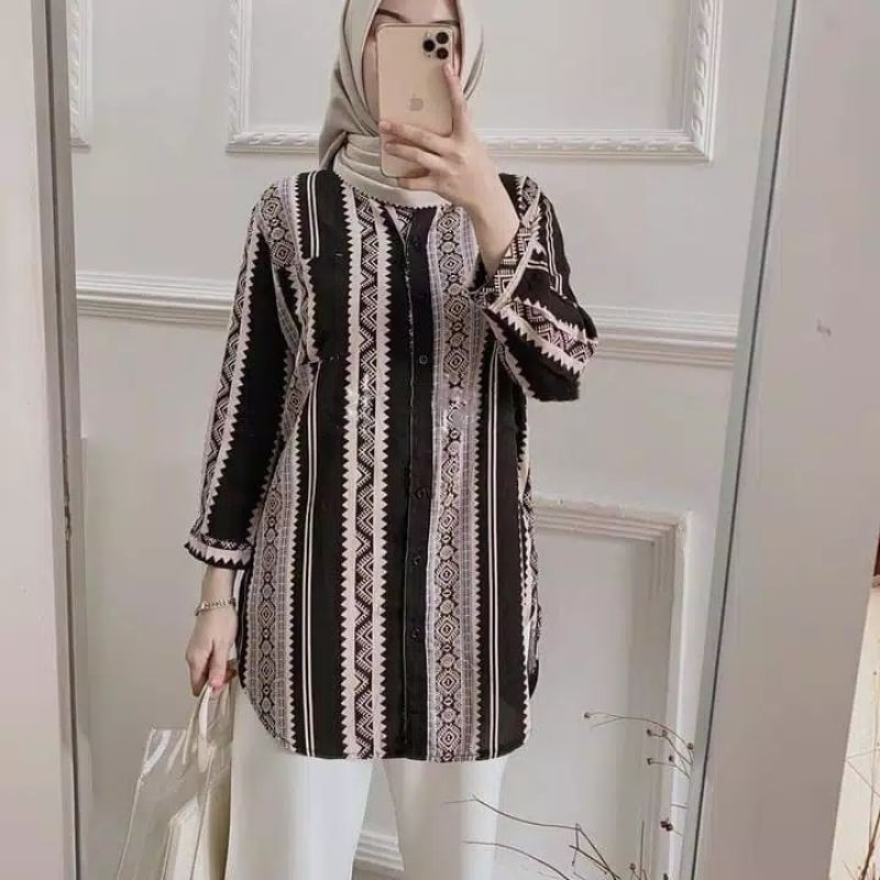 Leo tunik atasan wanita pakaian remaja fashion muslim